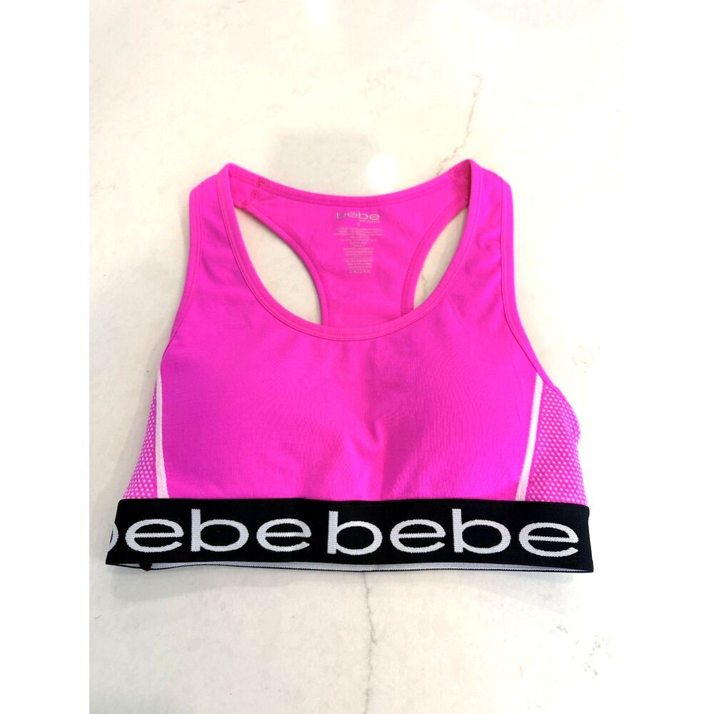 Bebe Sport Women's Hot Pink Racerback Sports Bra - Size S